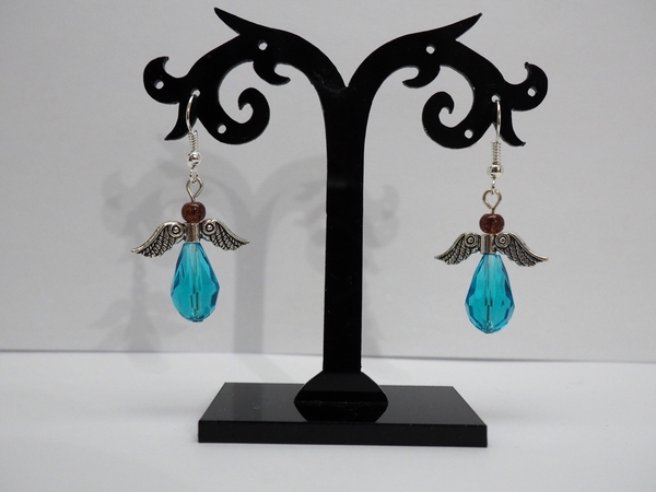 Boucles d'oreille Ange Bleu