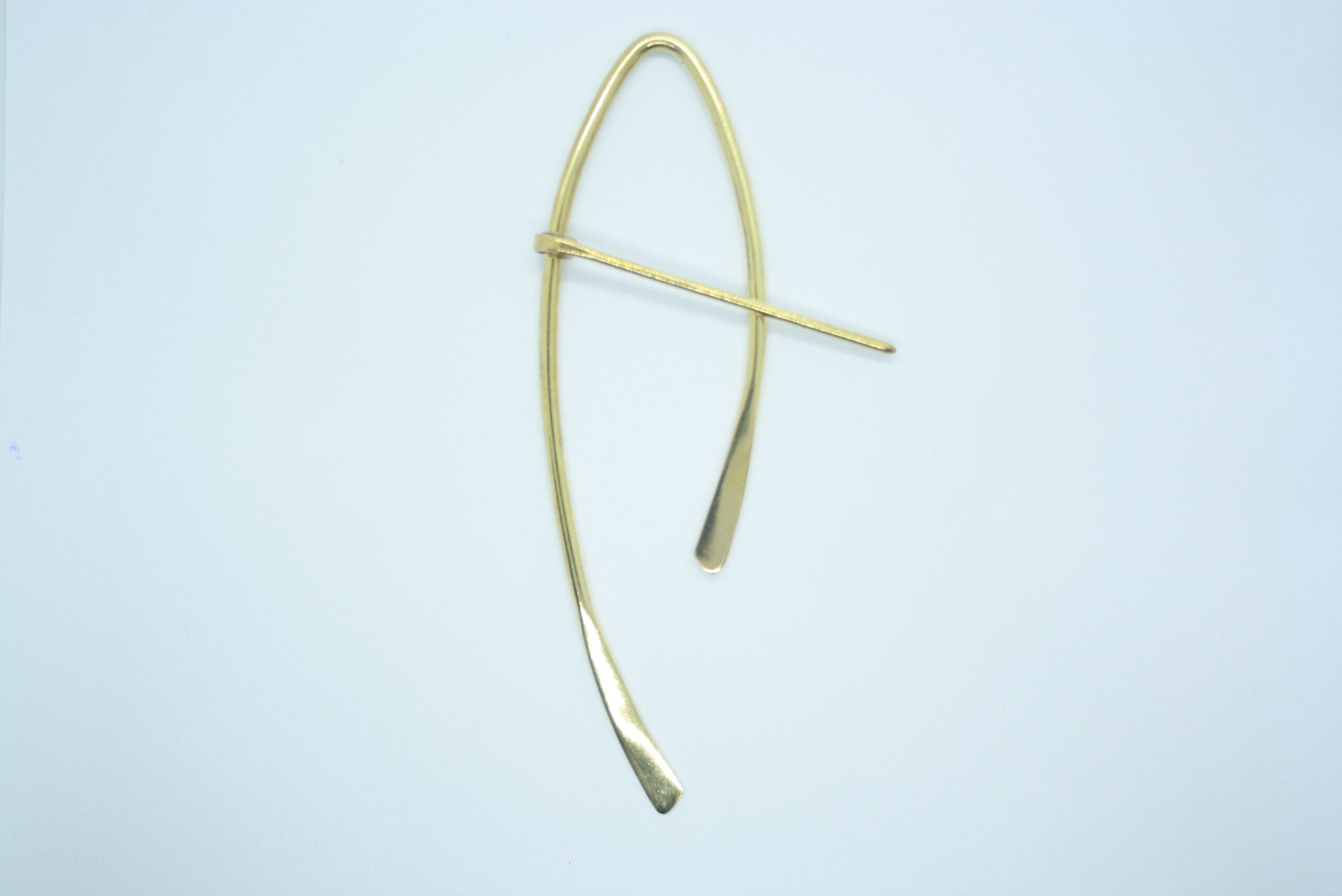 Broche pour châle, fibule au design moderne en laiton