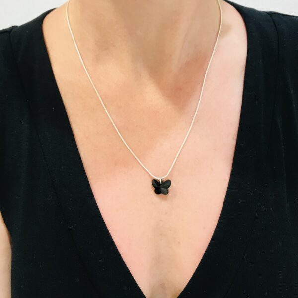 Collier « Black Butterfly » - collier Papillon noir en cristal