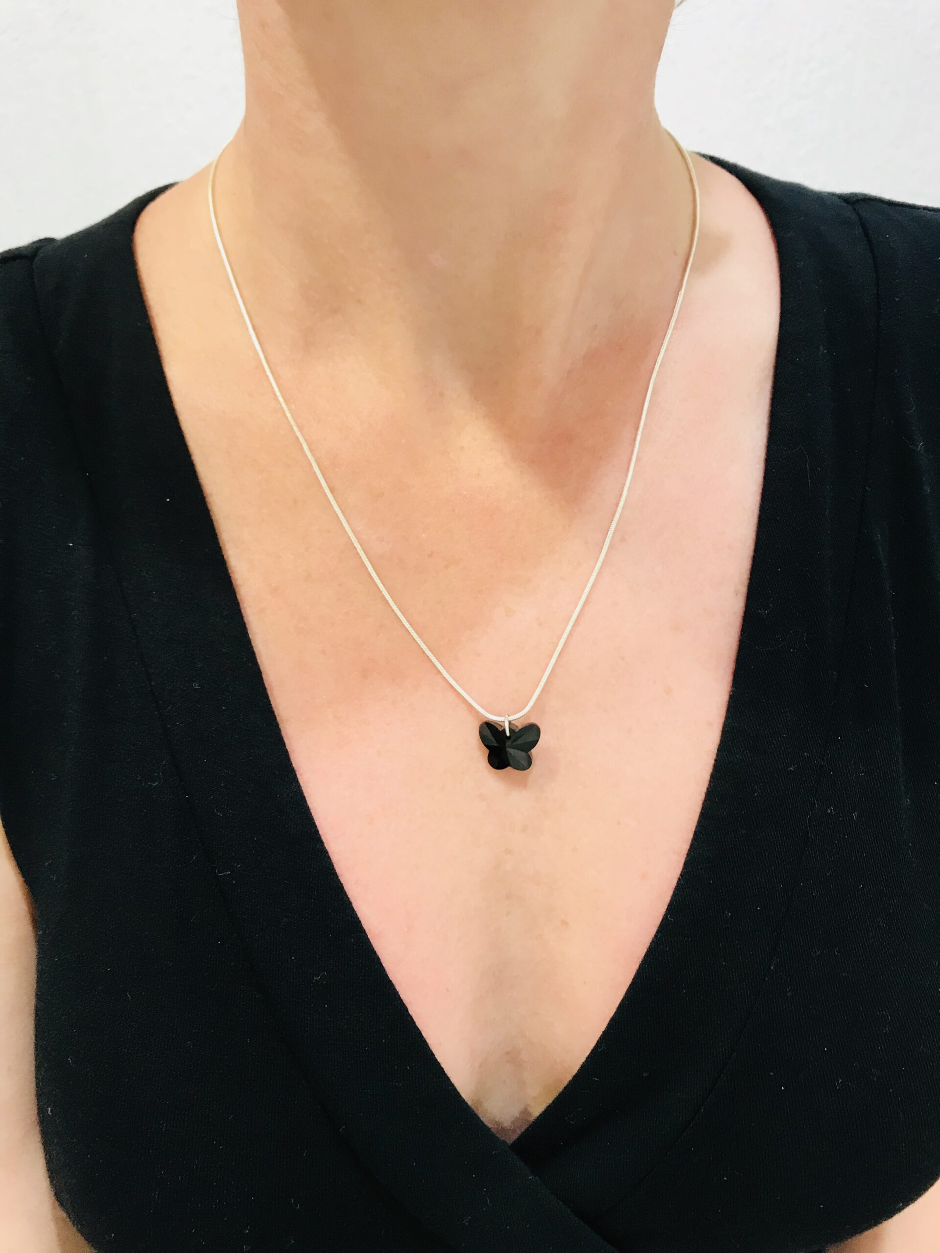 Collier « Black Butterfly » - collier Papillon noir en cristal