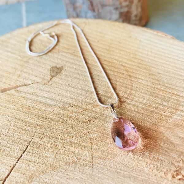 Collier larme rose « Flora »