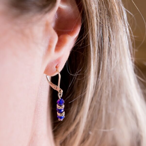 Boucles d'oreilles bleues nuit mini