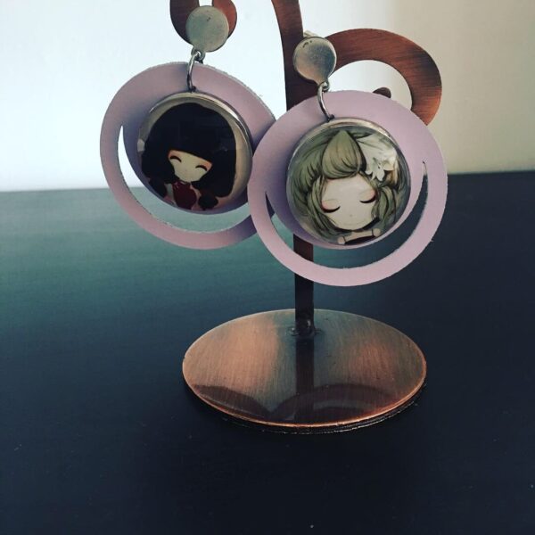 BOUCLES D’OREILLES GEOMETRIQUES EN CUIR VERITABLE POUR BOUTON PRESSION 30MM