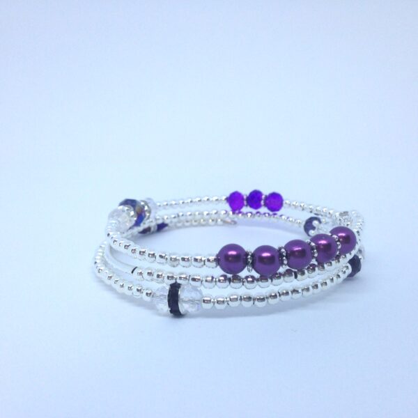 Bracelet violet 3 tours de poignée