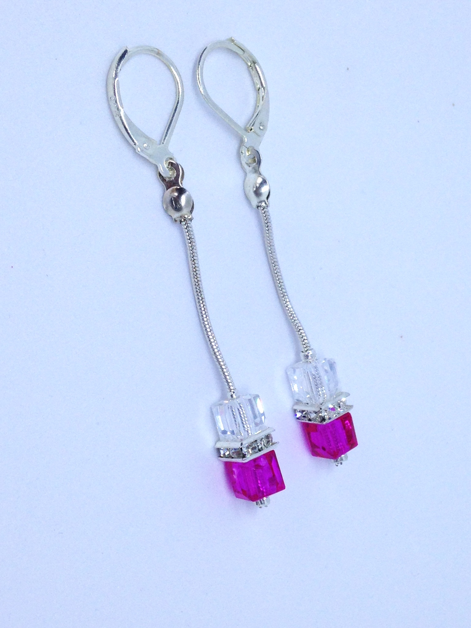Boucles d'oreilles rose fuchsia