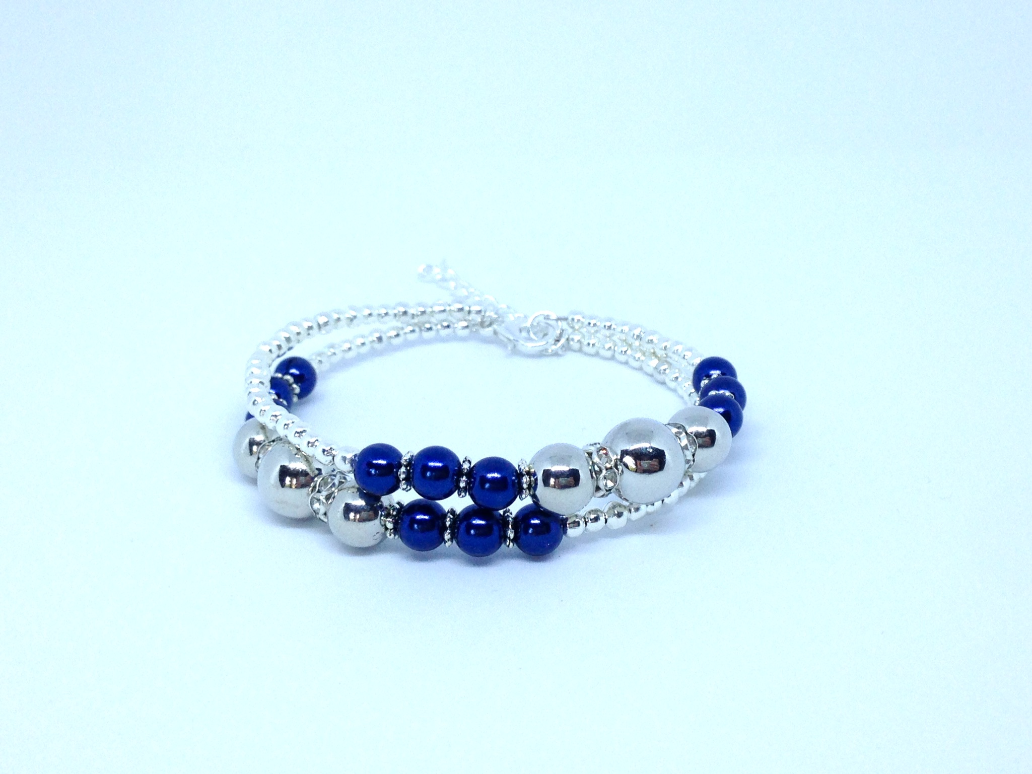 Bracelet double bleu royal