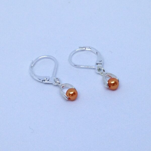 Boucles d'oreilles perle orange