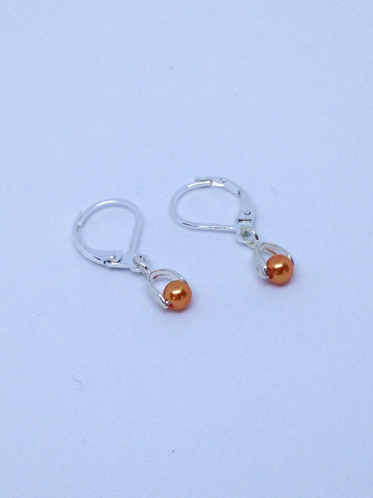 Boucles d'oreilles perle orange