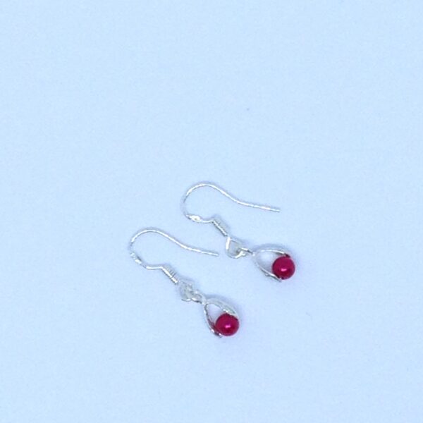 Boucles d'oreilles perle rouge