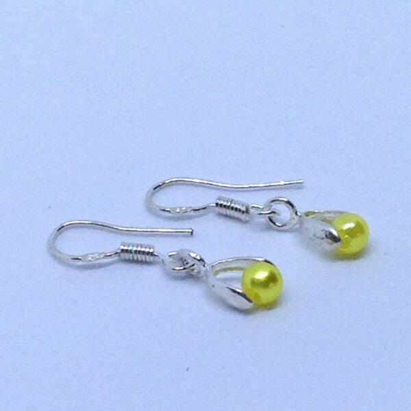 Boucles d'oreilles fille perle jaune