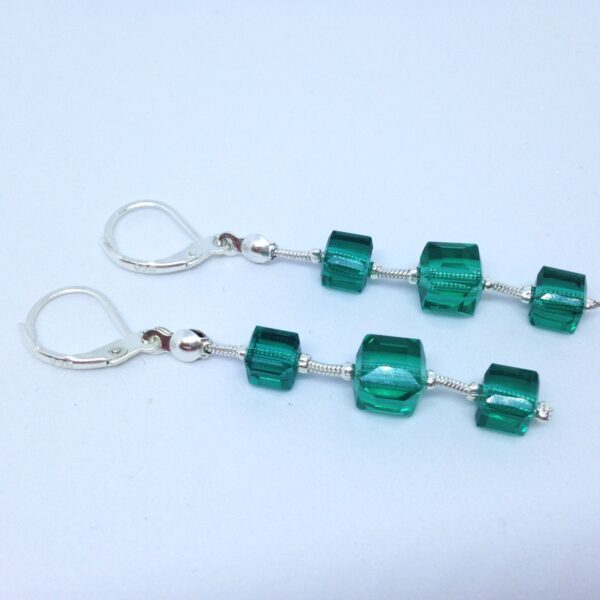 Boucles d'oreilles Cascade verte