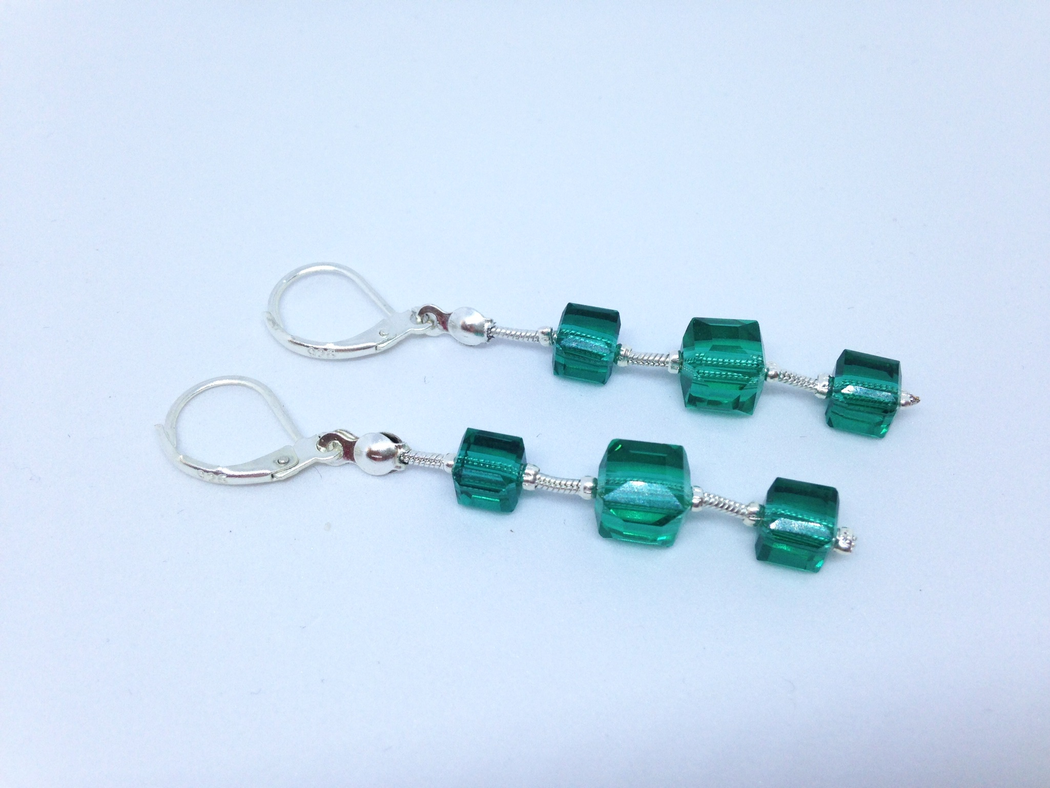 Boucles d'oreilles Cascade verte