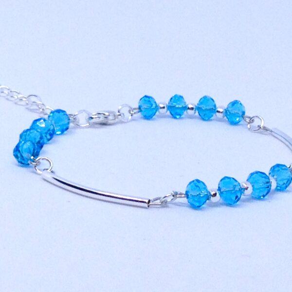 Bracelet cristaux bleu mer