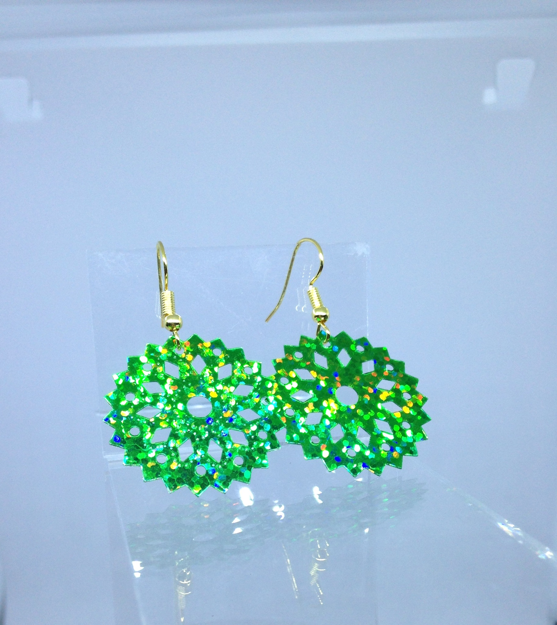 Boucles d'oreilles Noël vertes