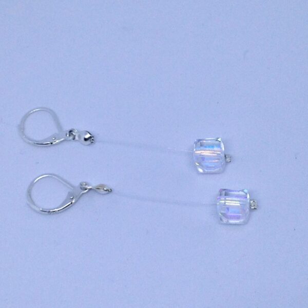 Boucles d'oreilles cube cristal brillant