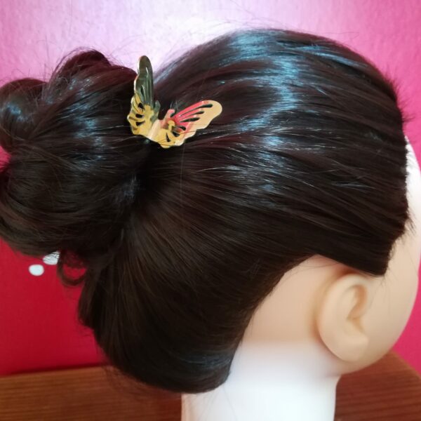 Pique à cheveux papillon, ergonomique, en laiton, véritable bijou de cheveux.