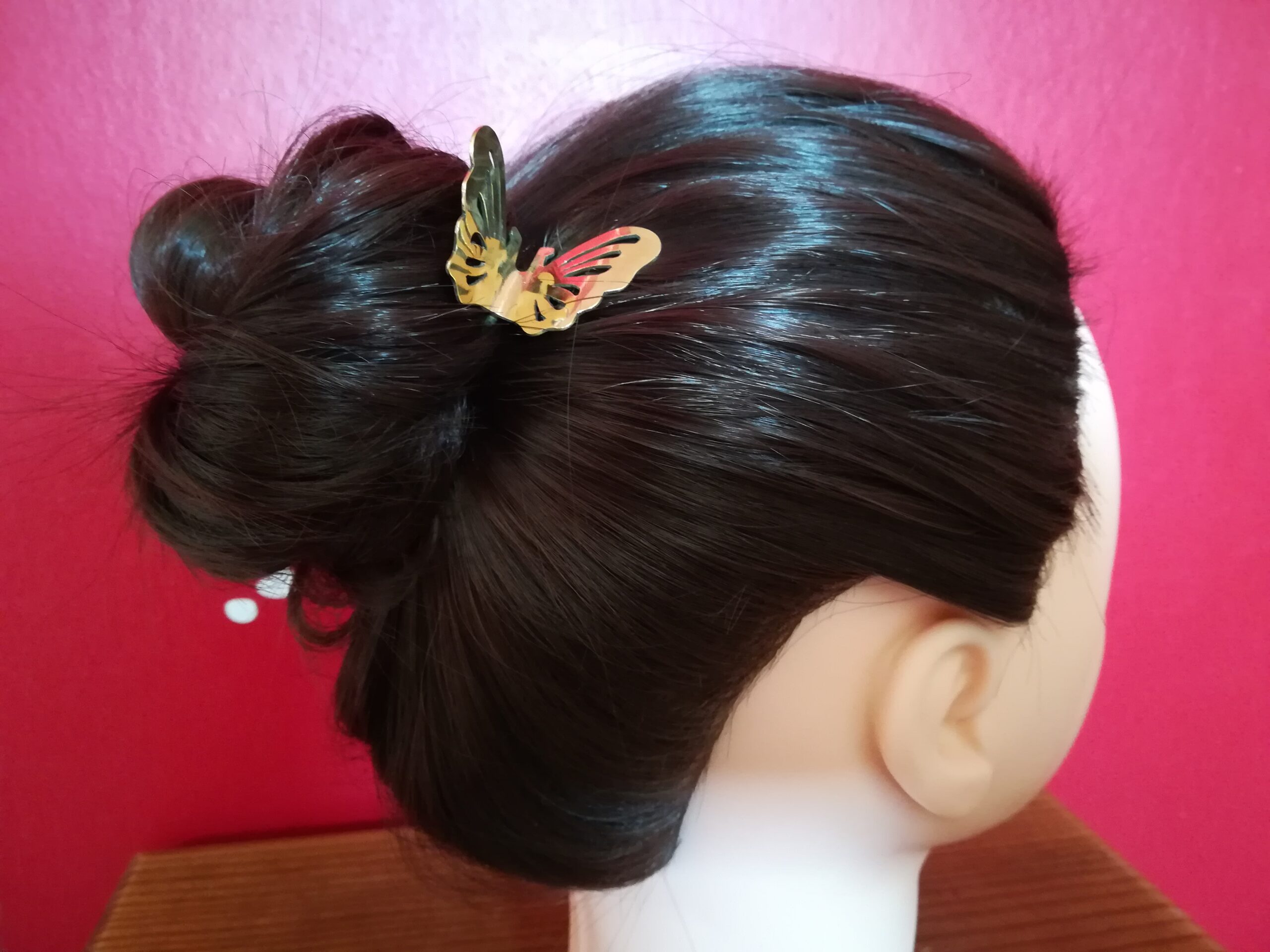 Pique à cheveux papillon, ergonomique, en laiton, véritable bijou de cheveux.