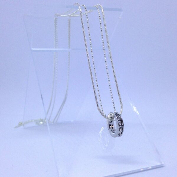 Double collier solitaire brillant AG