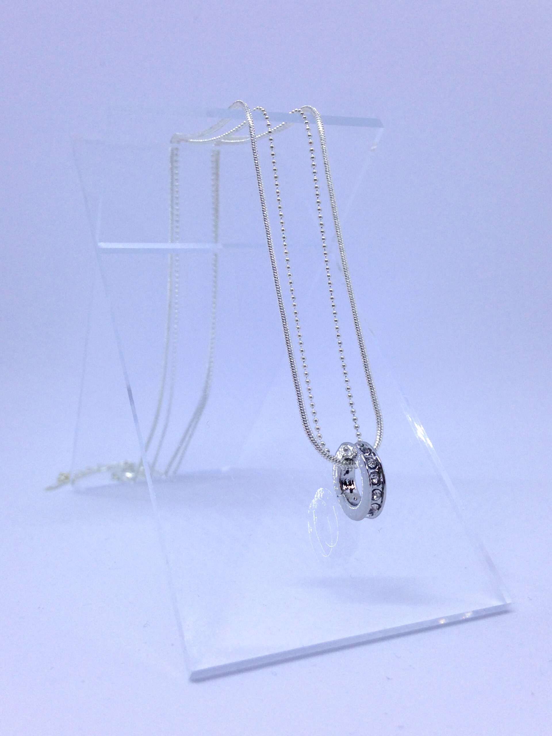 Double collier solitaire brillant AG