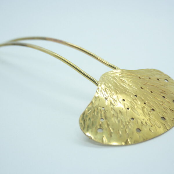 Pique à cheveux gingko, ergonomique, en laiton, peigne, véritable bijou de cheveux.