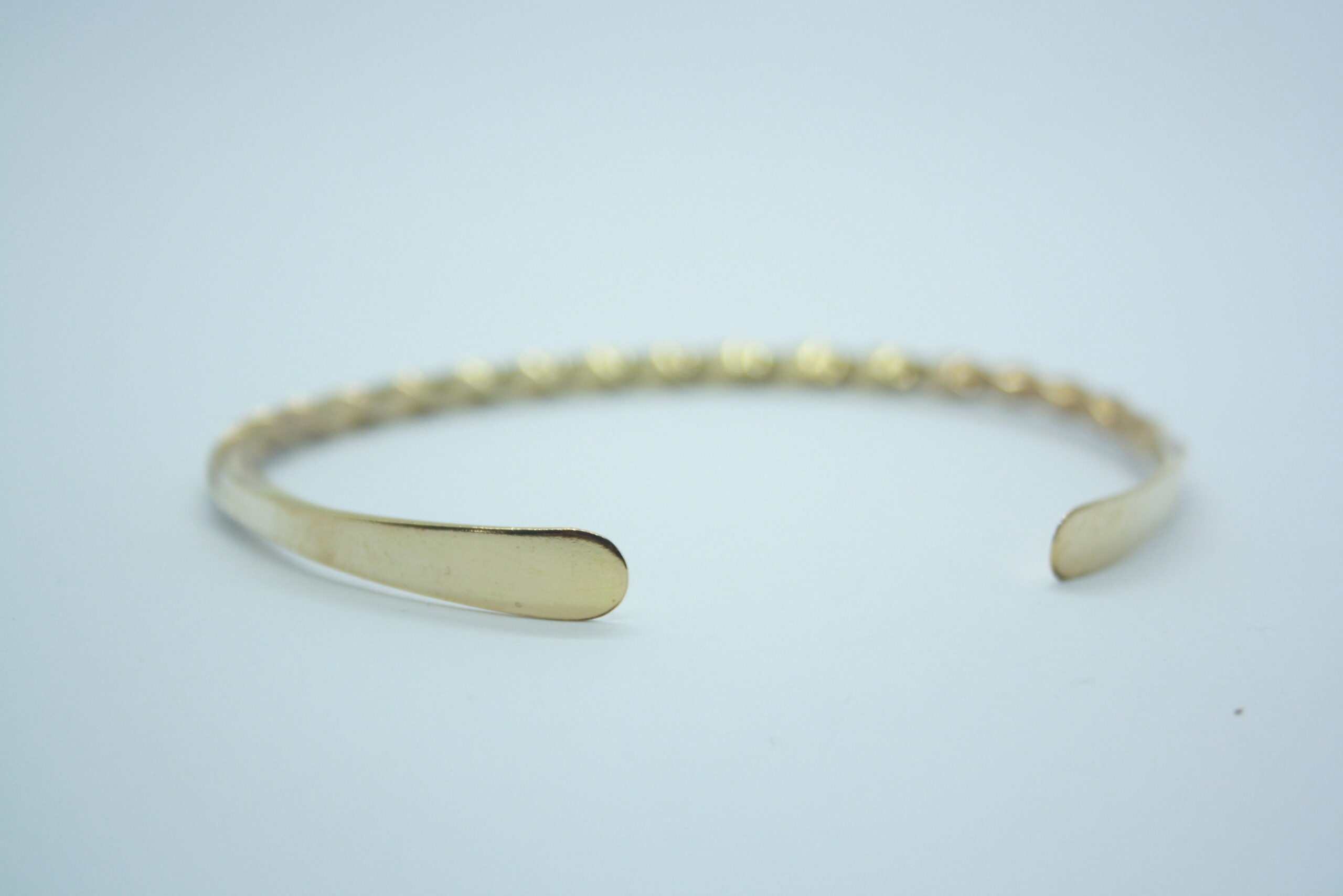 Bracelet torsadé, jonc ouvert en laiton pour homme ou femme