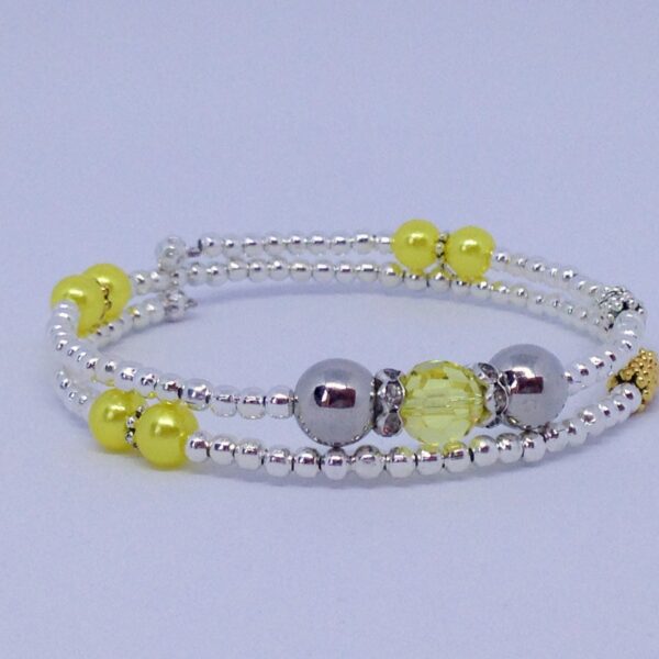 Bracelet mémoire de forme Jaune & Argent