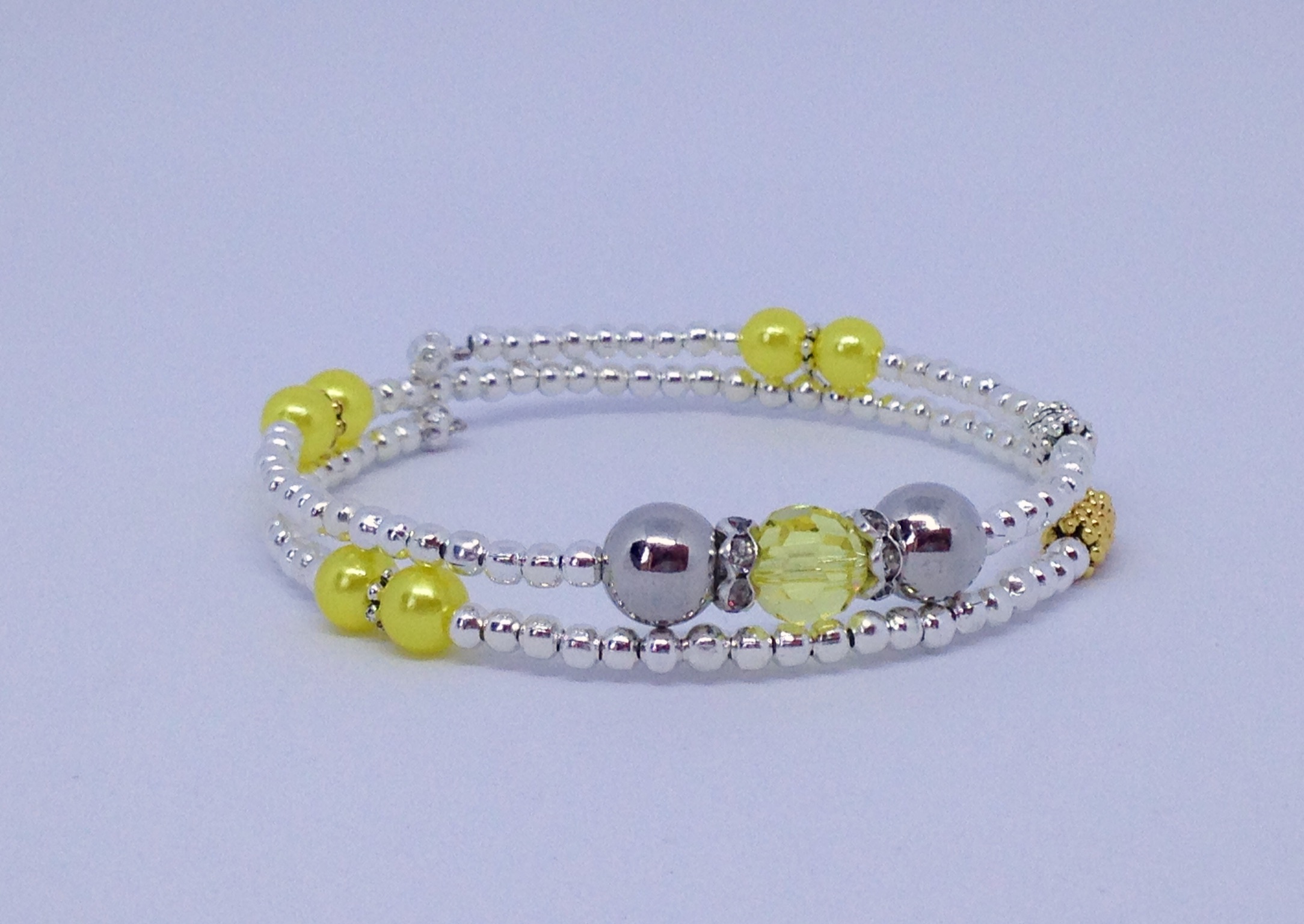 Bracelet mémoire de forme Jaune & Argent