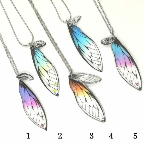 Pendentif, ailes de fées doubles.