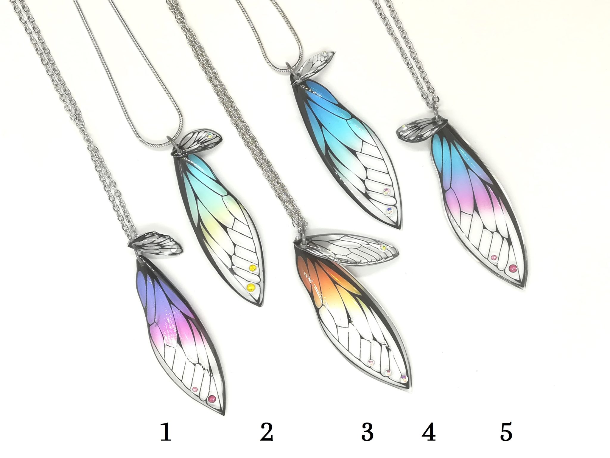 Pendentif, ailes de fées doubles.